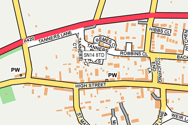 SN14 8TD map - OS OpenMap – Local (Ordnance Survey)