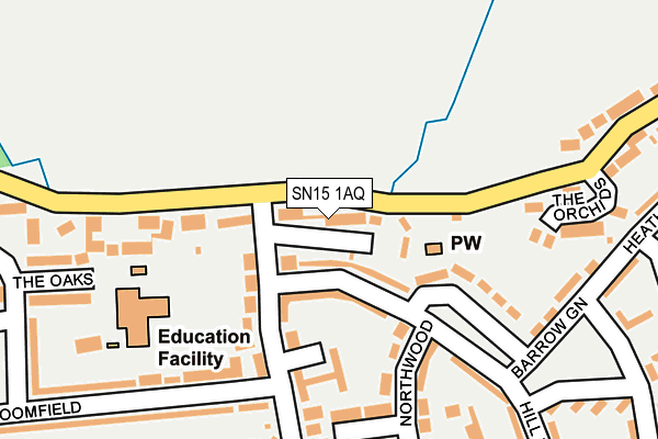 SN15 1AQ map - OS OpenMap – Local (Ordnance Survey) SN15 1AQ map - OS OpenMap – Local (Ordnance Survey)
