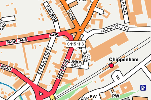 SN15 1HS map - OS OpenMap – Local (Ordnance Survey) SN15 1HS map - OS OpenMap – Local (Ordnance Survey)