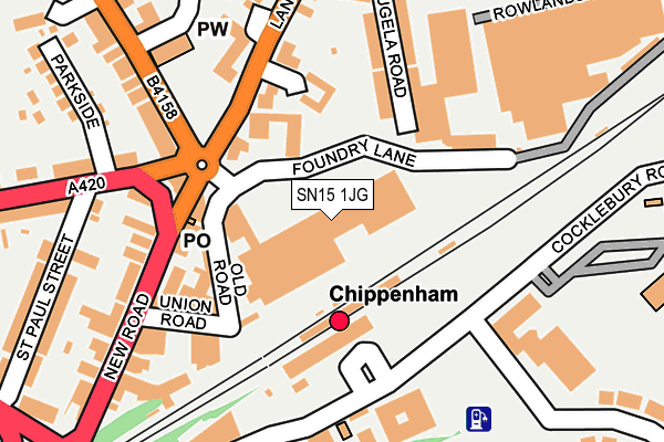SN15 1JG map - OS OpenMap – Local (Ordnance Survey) SN15 1JG map - OS OpenMap – Local (Ordnance Survey)