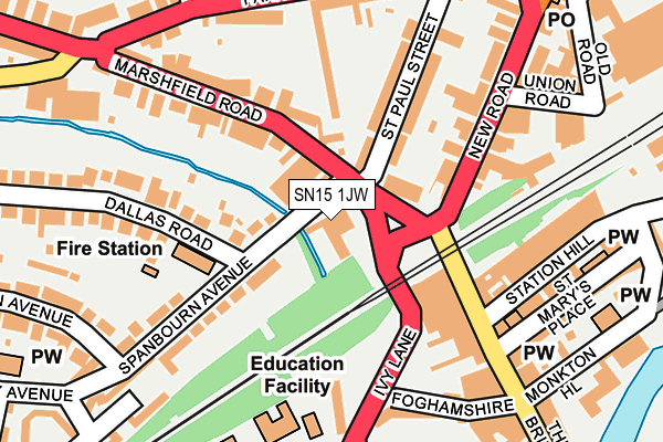 SN15 1JW map - OS OpenMap – Local (Ordnance Survey) SN15 1JW map - OS OpenMap – Local (Ordnance Survey)