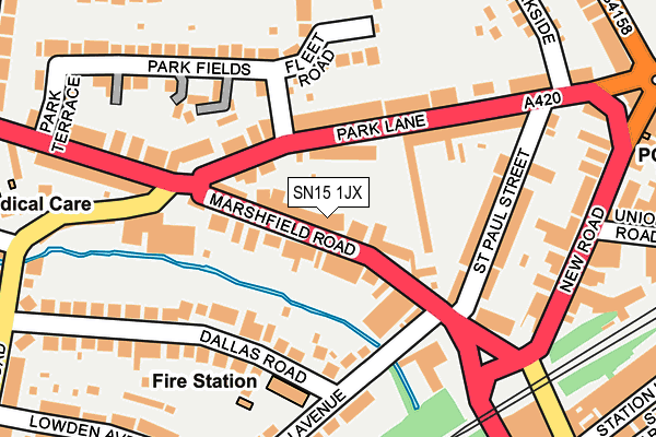 SN15 1JX map - OS OpenMap – Local (Ordnance Survey)