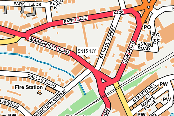 SN15 1JY map - OS OpenMap – Local (Ordnance Survey) SN15 1JY map - OS OpenMap – Local (Ordnance Survey)