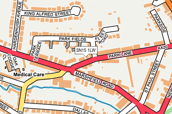SN15 1LW map - OS OpenMap – Local (Ordnance Survey) SN15 1LW map - OS OpenMap – Local (Ordnance Survey)