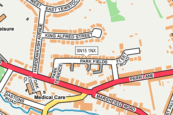 SN15 1NX map - OS OpenMap – Local (Ordnance Survey) SN15 1NX map - OS OpenMap – Local (Ordnance Survey)