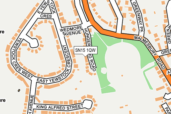 SN15 1QW map - OS OpenMap – Local (Ordnance Survey) SN15 1QW map - OS OpenMap – Local (Ordnance Survey)