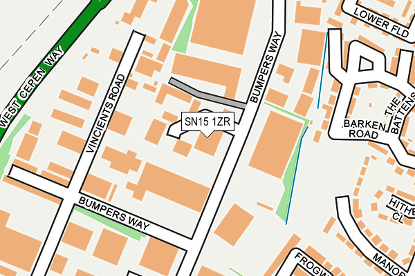 SN15 1ZR map - OS OpenMap – Local (Ordnance Survey) SN15 1ZR map - OS OpenMap – Local (Ordnance Survey)