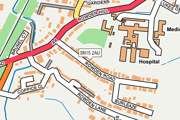 SN15 2AU map - OS OpenMap – Local (Ordnance Survey)