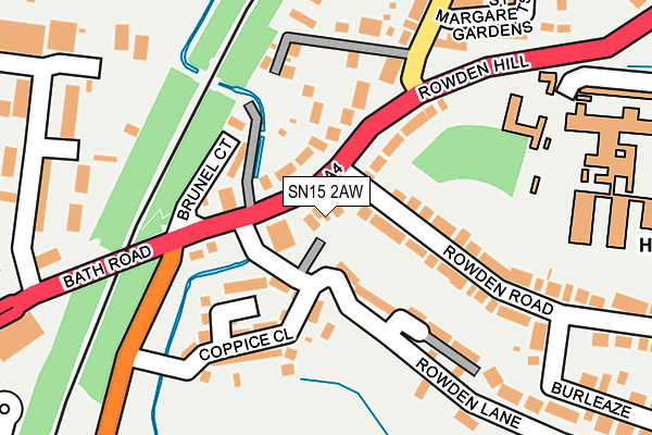 SN15 2AW map - OS OpenMap – Local (Ordnance Survey) SN15 2AW map - OS OpenMap – Local (Ordnance Survey)