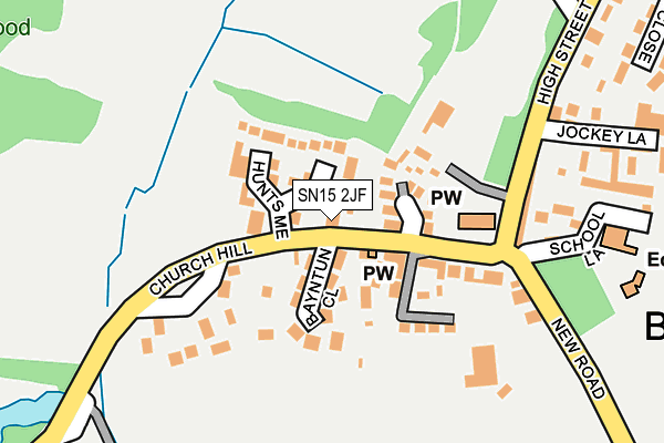 SN15 2JF map - OS OpenMap – Local (Ordnance Survey) SN15 2JF map - OS OpenMap – Local (Ordnance Survey)