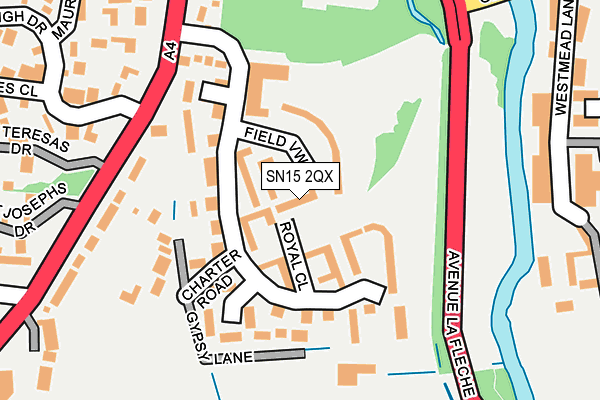 SN15 2QX map - OS OpenMap – Local (Ordnance Survey) SN15 2QX map - OS OpenMap – Local (Ordnance Survey)
