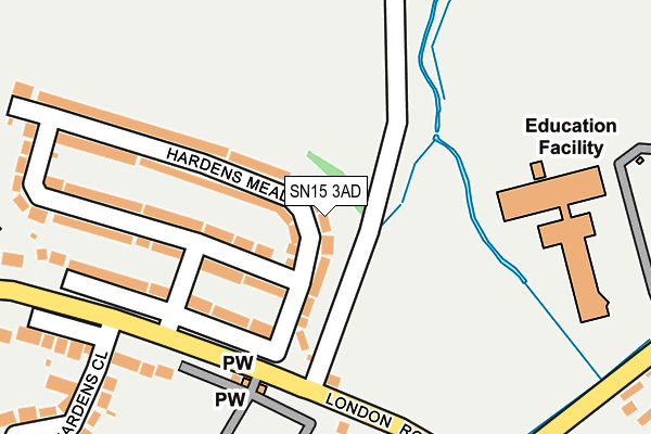 SN15 3AD map - OS OpenMap – Local (Ordnance Survey) SN15 3AD map - OS OpenMap – Local (Ordnance Survey)