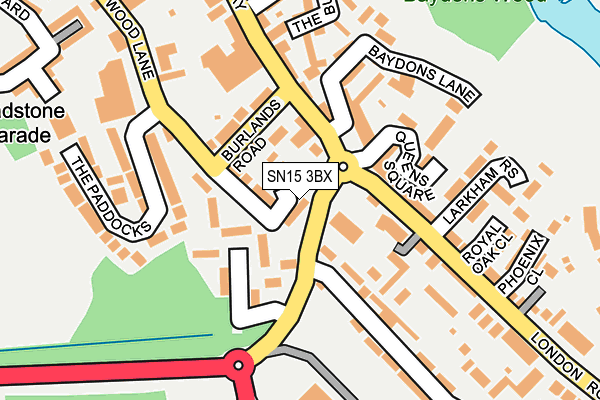 SN15 3BX map - OS OpenMap – Local (Ordnance Survey) SN15 3BX map - OS OpenMap – Local (Ordnance Survey)