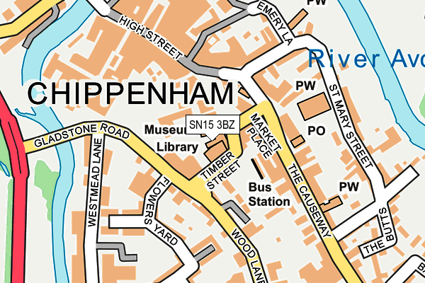 SN15 3BZ map - OS OpenMap – Local (Ordnance Survey) SN15 3BZ map - OS OpenMap – Local (Ordnance Survey)