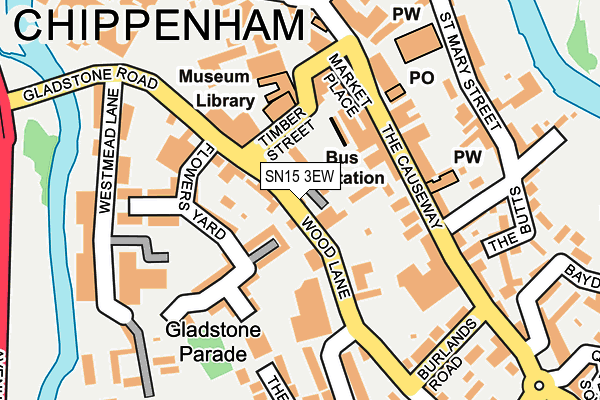 SN15 3EW map - OS OpenMap – Local (Ordnance Survey) SN15 3EW map - OS OpenMap – Local (Ordnance Survey)