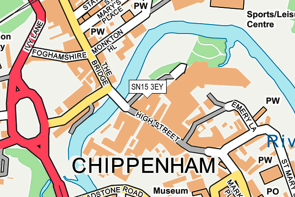 SN15 3EY map - OS OpenMap – Local (Ordnance Survey) SN15 3EY map - OS OpenMap – Local (Ordnance Survey)