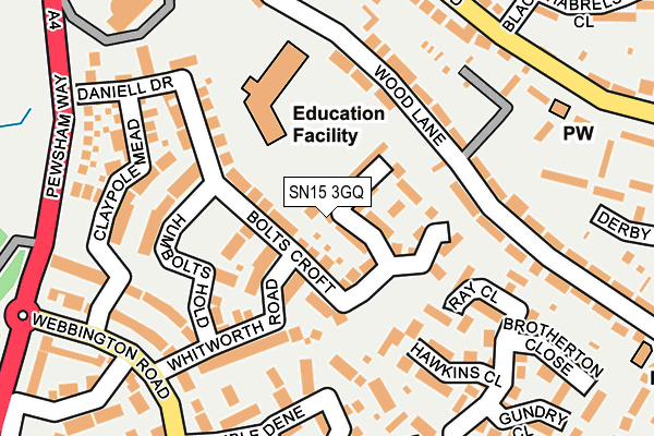 SN15 3GQ map - OS OpenMap – Local (Ordnance Survey) SN15 3GQ map - OS OpenMap – Local (Ordnance Survey)