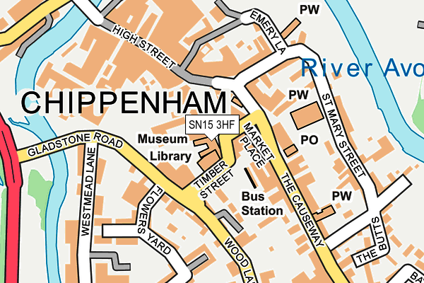 SN15 3HF map - OS OpenMap – Local (Ordnance Survey) SN15 3HF map - OS OpenMap – Local (Ordnance Survey)