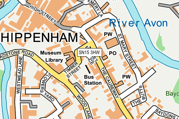 SN15 3HW map - OS OpenMap – Local (Ordnance Survey) SN15 3HW map - OS OpenMap – Local (Ordnance Survey)