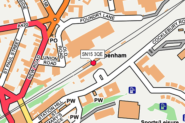 SN15 3QE map - OS OpenMap – Local (Ordnance Survey) SN15 3QE map - OS OpenMap – Local (Ordnance Survey)