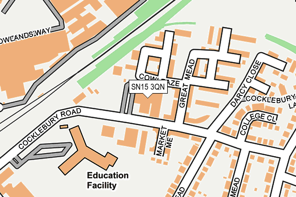SN15 3QN map - OS OpenMap – Local (Ordnance Survey) SN15 3QN map - OS OpenMap – Local (Ordnance Survey)