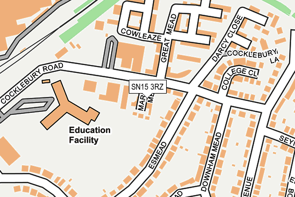 SN15 3RZ map - OS OpenMap – Local (Ordnance Survey) SN15 3RZ map - OS OpenMap – Local (Ordnance Survey)