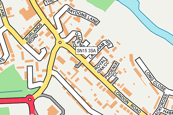 SN15 3SA map - OS OpenMap – Local (Ordnance Survey)