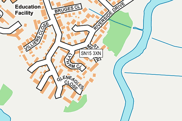 SN15 3XN map - OS OpenMap – Local (Ordnance Survey)