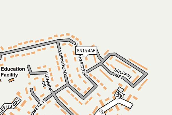 SN15 4AF map - OS OpenMap – Local (Ordnance Survey) SN15 4AF map - OS OpenMap – Local (Ordnance Survey)