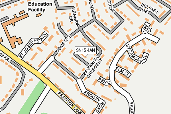 SN15 4AN map - OS OpenMap – Local (Ordnance Survey) SN15 4AN map - OS OpenMap – Local (Ordnance Survey)