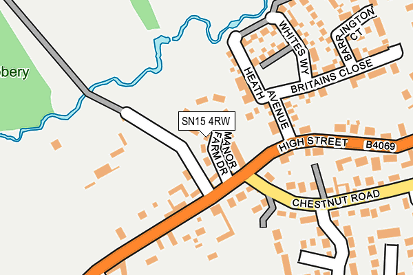 SN15 4RW map - OS OpenMap – Local (Ordnance Survey) SN15 4RW map - OS OpenMap – Local (Ordnance Survey)