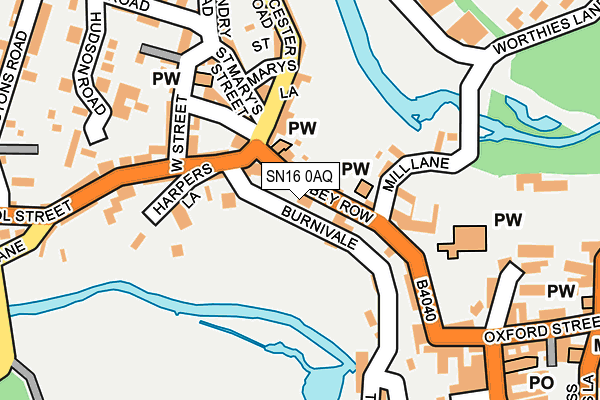SN16 0AQ map - OS OpenMap – Local (Ordnance Survey) SN16 0AQ map - OS OpenMap – Local (Ordnance Survey)
