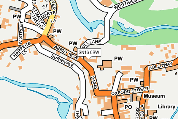 SN16 0BW map - OS OpenMap – Local (Ordnance Survey) SN16 0BW map - OS OpenMap – Local (Ordnance Survey)