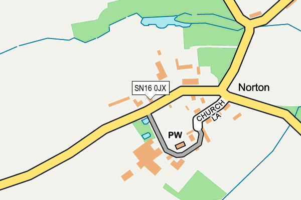 SN16 0JX map - OS OpenMap – Local (Ordnance Survey) SN16 0JX map - OS OpenMap – Local (Ordnance Survey)