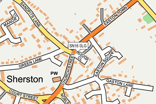 SN16 0LG map - OS OpenMap – Local (Ordnance Survey) SN16 0LG map - OS OpenMap – Local (Ordnance Survey)