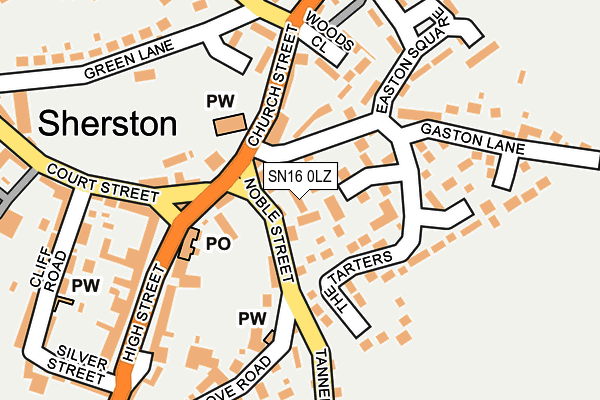 SN16 0LZ map - OS OpenMap – Local (Ordnance Survey) SN16 0LZ map - OS OpenMap – Local (Ordnance Survey)