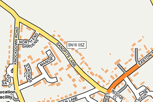 SN16 0SZ map - OS OpenMap – Local (Ordnance Survey) SN16 0SZ map - OS OpenMap – Local (Ordnance Survey)