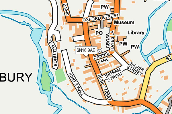 SN16 9AE map - OS OpenMap – Local (Ordnance Survey) SN16 9AE map - OS OpenMap – Local (Ordnance Survey)