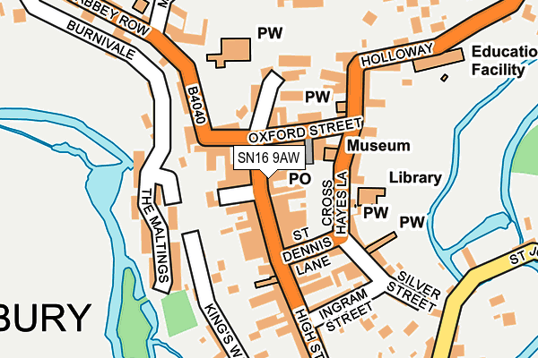 SN16 9AW map - OS OpenMap – Local (Ordnance Survey) SN16 9AW map - OS OpenMap – Local (Ordnance Survey)
