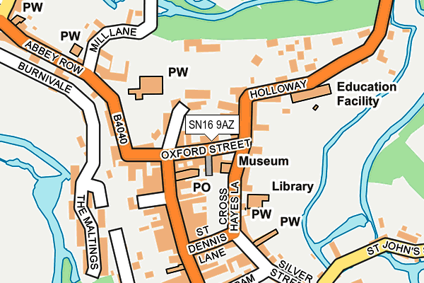 SN16 9AZ map - OS OpenMap – Local (Ordnance Survey)