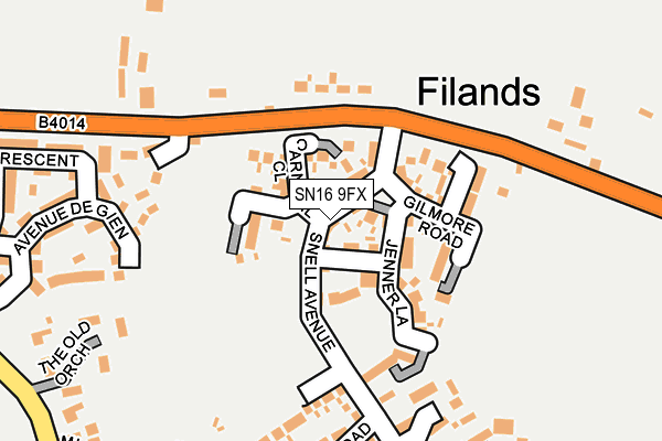 SN16 9FX map - OS OpenMap – Local (Ordnance Survey) SN16 9FX map - OS OpenMap – Local (Ordnance Survey)