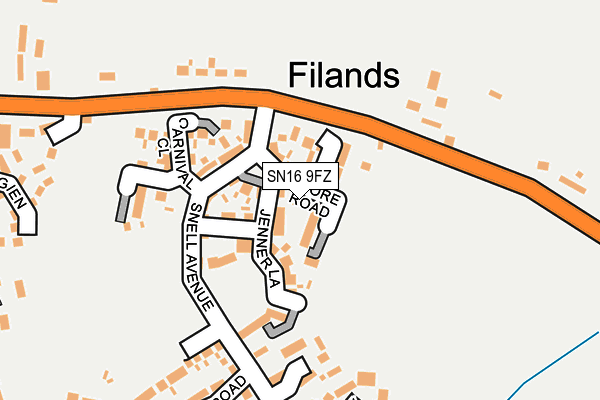 SN16 9FZ map - OS OpenMap – Local (Ordnance Survey) SN16 9FZ map - OS OpenMap – Local (Ordnance Survey)