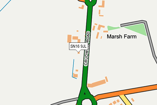 SN16 9JL map - OS OpenMap – Local (Ordnance Survey) SN16 9JL map - OS OpenMap – Local (Ordnance Survey)