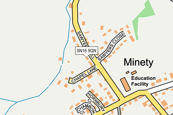 SN16 9QN map - OS OpenMap – Local (Ordnance Survey) SN16 9QN map - OS OpenMap – Local (Ordnance Survey)