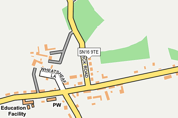 SN16 9TE map - OS OpenMap – Local (Ordnance Survey) SN16 9TE map - OS OpenMap – Local (Ordnance Survey)