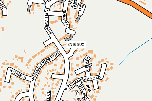 SN16 9UX map - OS OpenMap – Local (Ordnance Survey) SN16 9UX map - OS OpenMap – Local (Ordnance Survey)