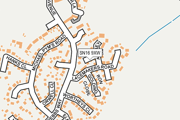 SN16 9XW map - OS OpenMap – Local (Ordnance Survey) SN16 9XW map - OS OpenMap – Local (Ordnance Survey)