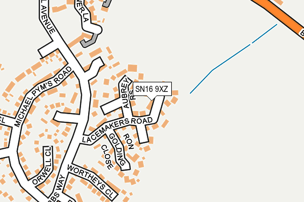 SN16 9XZ map - OS OpenMap – Local (Ordnance Survey) SN16 9XZ map - OS OpenMap – Local (Ordnance Survey)