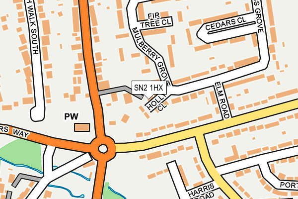 SN2 1HX map - OS OpenMap – Local (Ordnance Survey) SN2 1HX map - OS OpenMap – Local (Ordnance Survey)