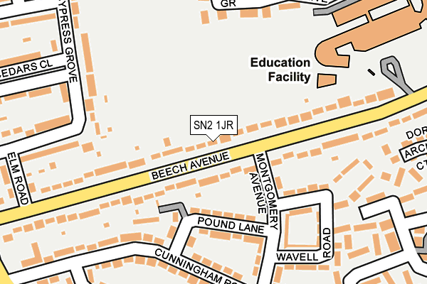 SN2 1JR map - OS OpenMap – Local (Ordnance Survey) SN2 1JR map - OS OpenMap – Local (Ordnance Survey)